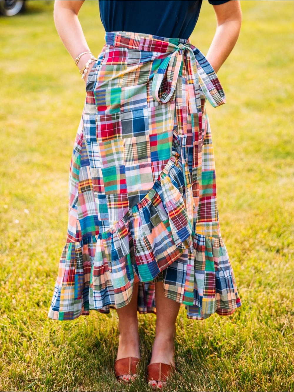 Kiel James Patrick - Montauk Patchwork Madras Skirt - Women’s 12